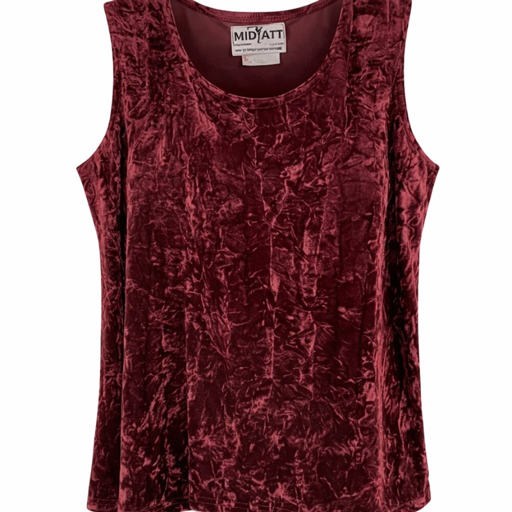 TANK TOP BURGUNDY MERLOT Canada made Size XL, crushed velour New with tag GOTH